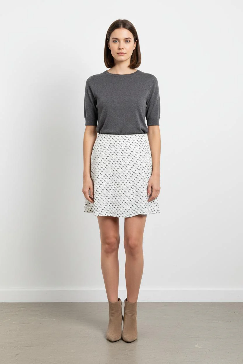 Jupe Courte Blanche et Noire - Taille L/40
