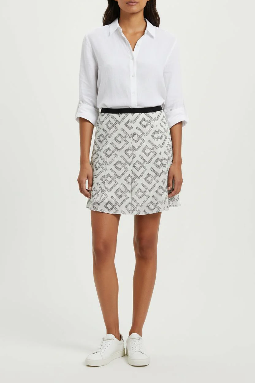 Jupe Courte Blanche et Noire - Taille XS/34