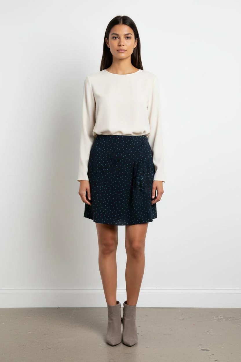 Jupe Courte Bleue à Pois - Taille M/38