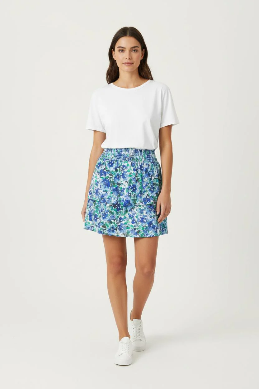 Jupe Courte Bleue et Verte - Taille L/40