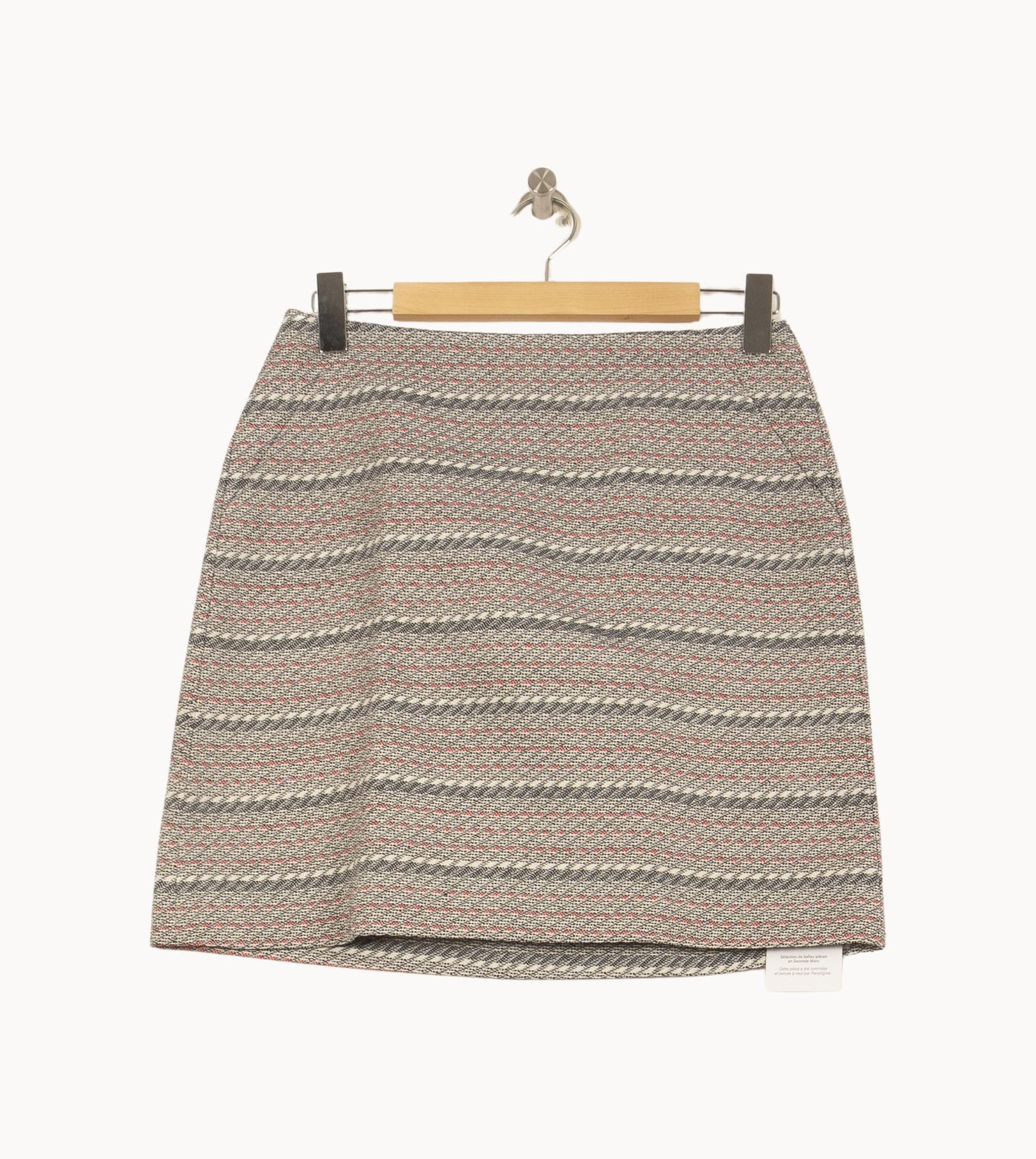 Jupe Courte Grise et Rose - Taille L/40 - Image 2