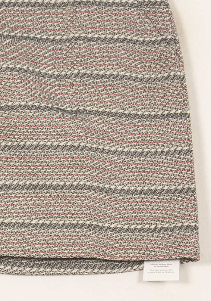 Jupe Courte Grise et Rose - Taille L/40 - Image 3