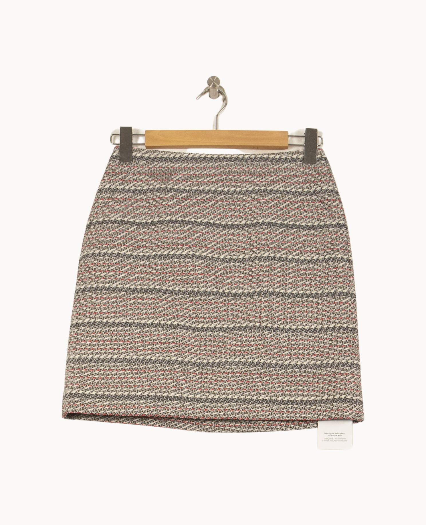 Jupe Courte Grise et Rouge - Taille XL/42 - Image 2