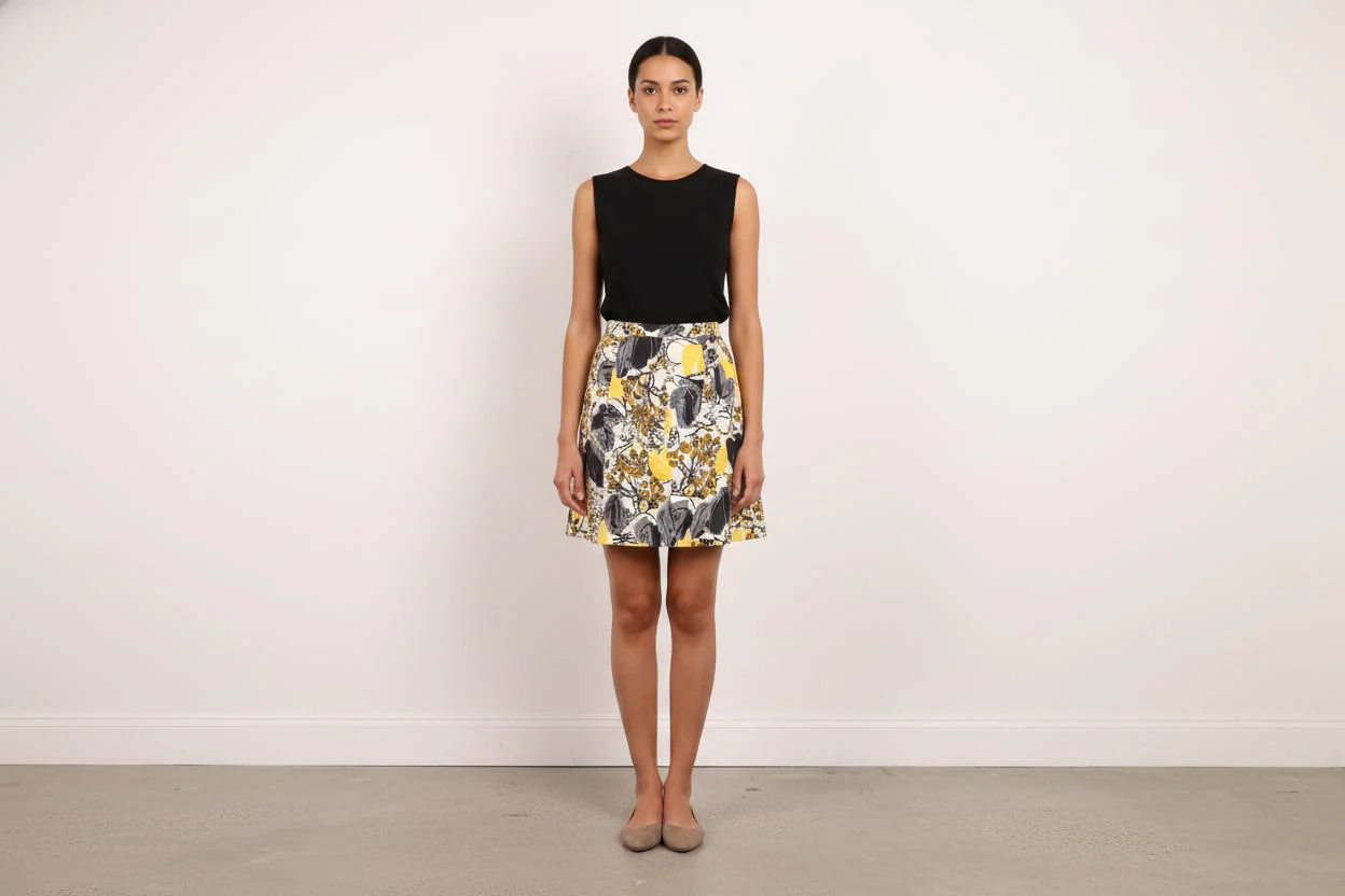 Jupe Courte Jaune et Noire - Taille S/36