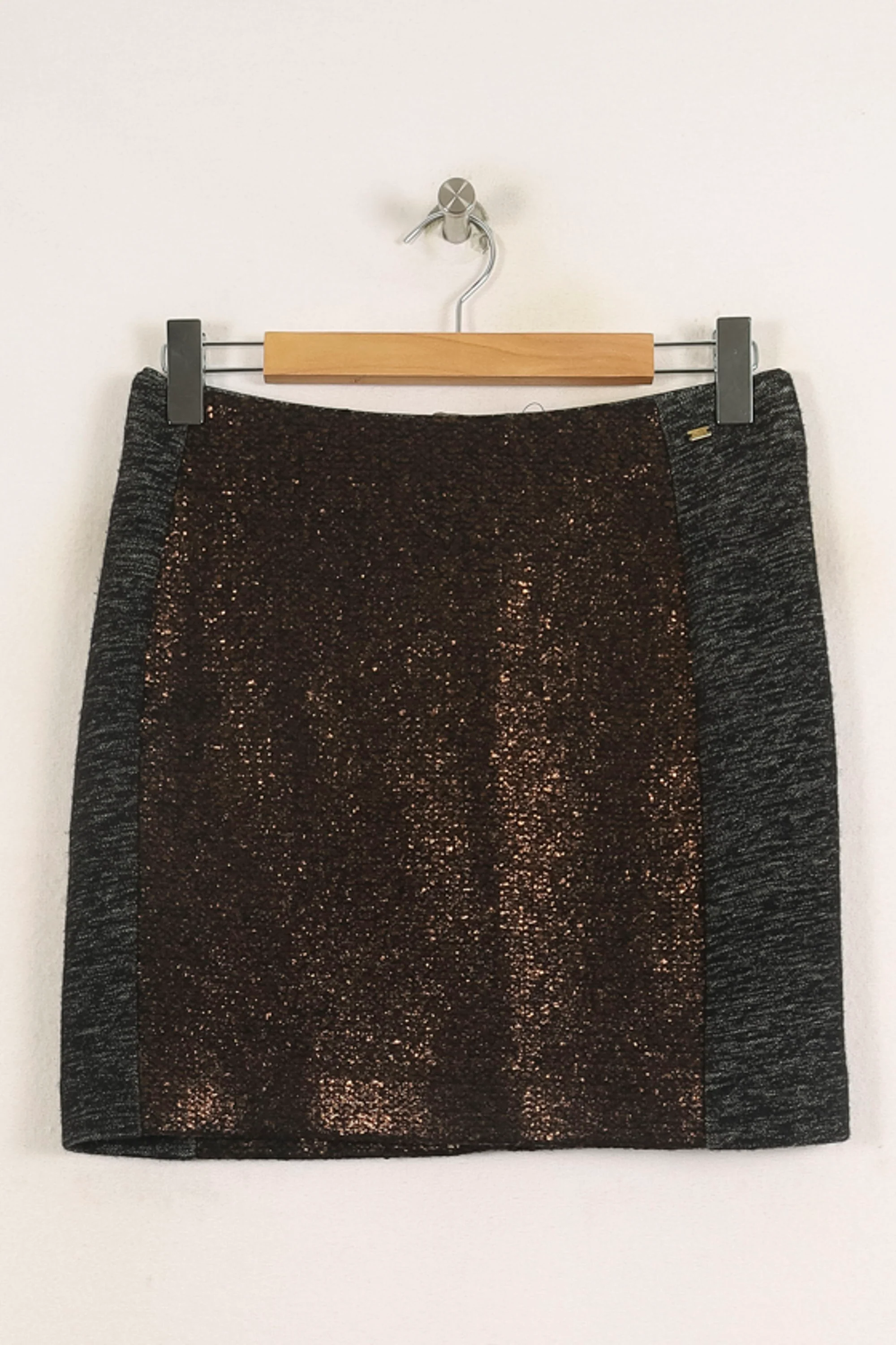 Jupe Courte Marron et Gris - Taille M/38 - Image 2