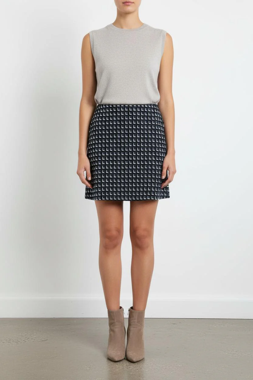 Jupe Courte Noire et Blanche - Taille S/36
