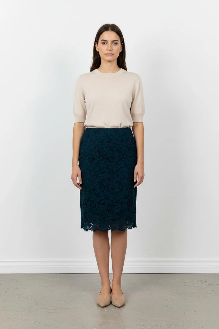 Jupe Crayon Bleu - Taille S/36