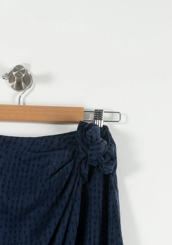 Jupe Drapée Bleue - Taille S/36 - Image 3