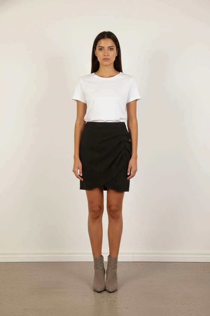 Jupe Drapée Noire - Taille S/36