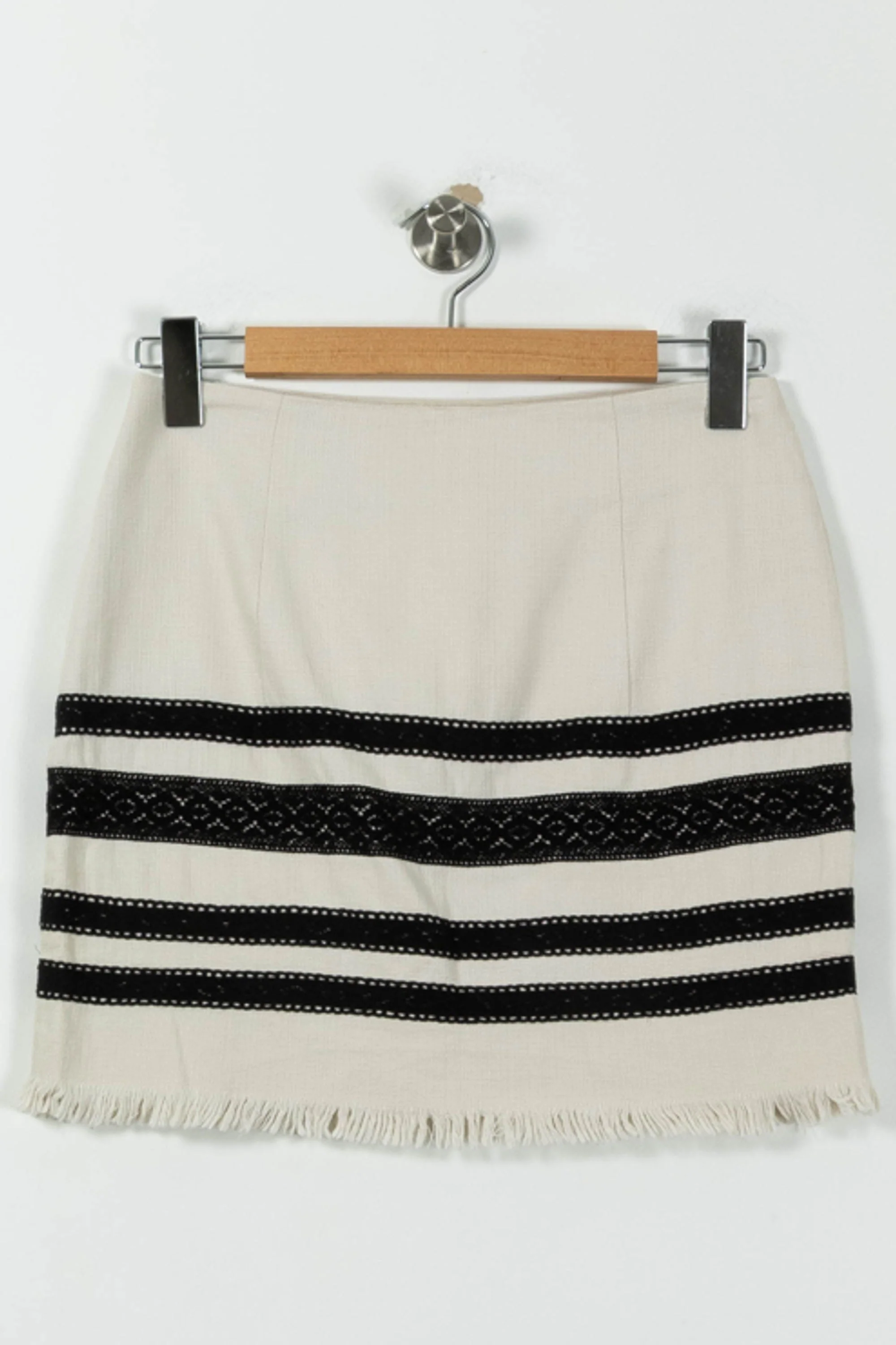 Jupe Droite Beige et Noire - Taille M/38 - Image 4