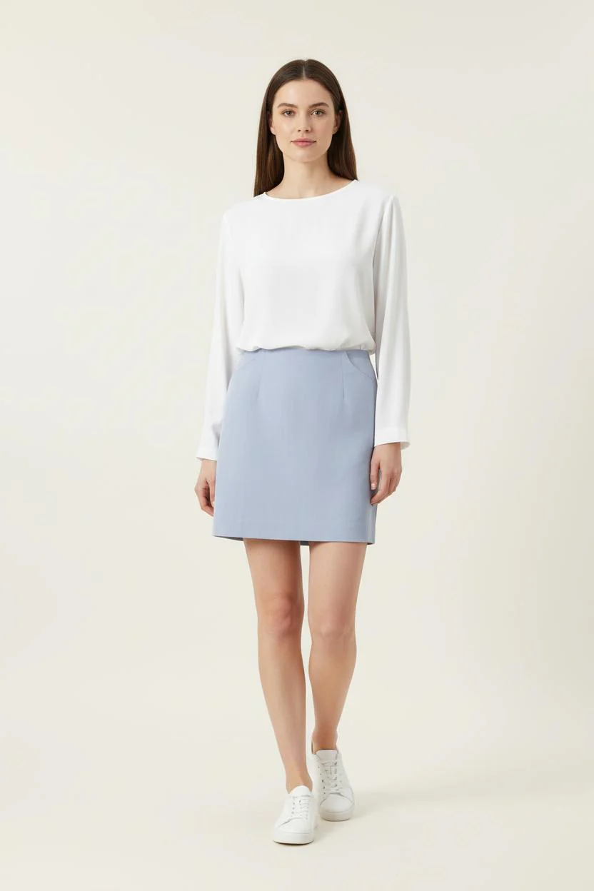 Jupe Droite Bleue - Taille L/40