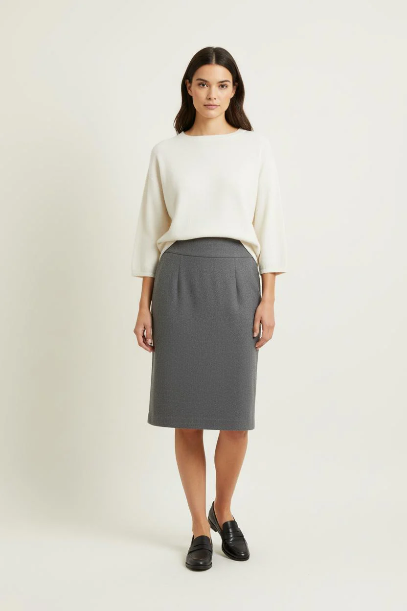Jupe Droite Grise - Taille L/40