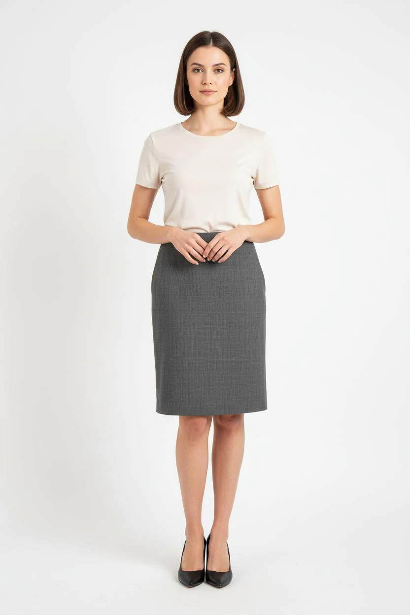 Jupe Droite Grise - Taille S/36