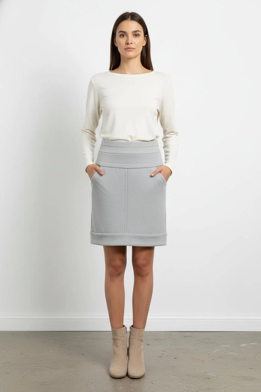 Jupe Droite Grise - Taille S/36
