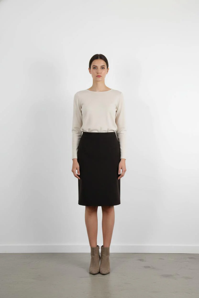 Jupe Droite Marron - Taille L/40