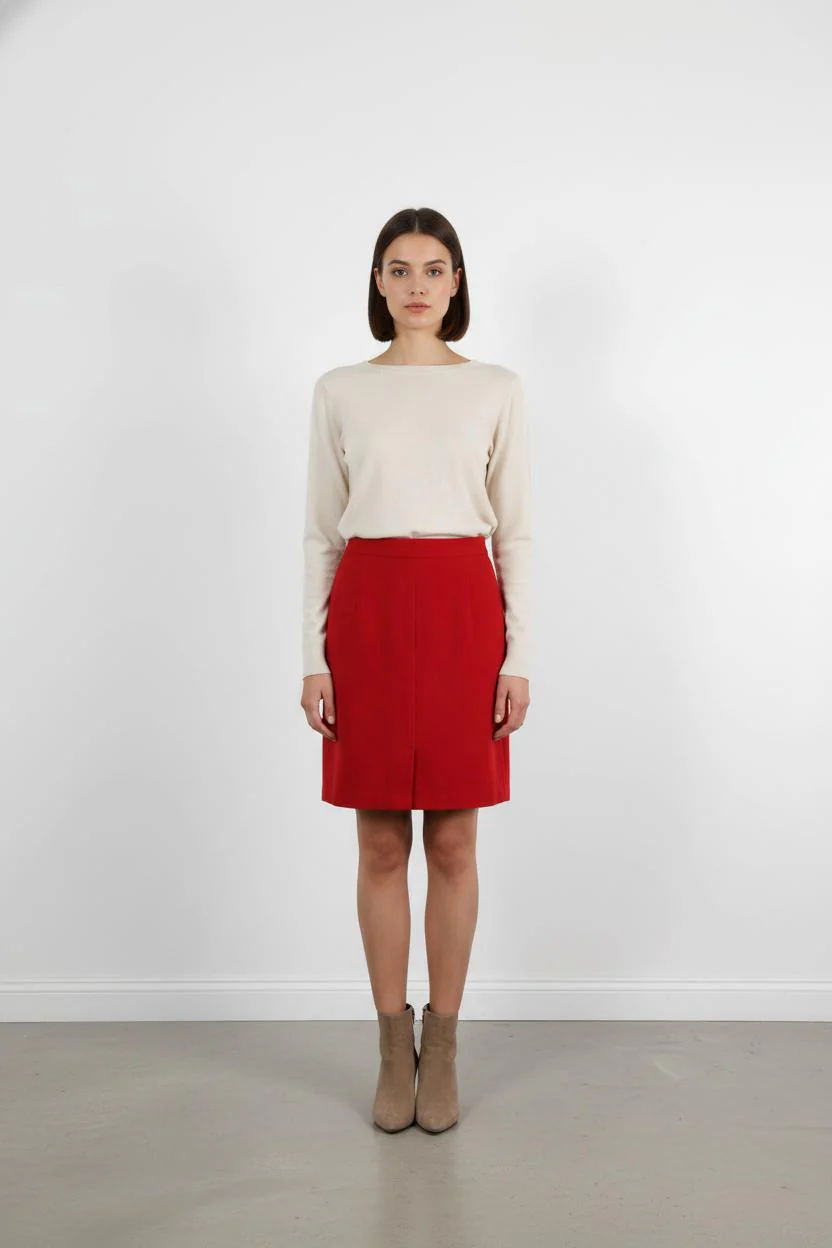 Jupe Droite Rouge - Taille L/40