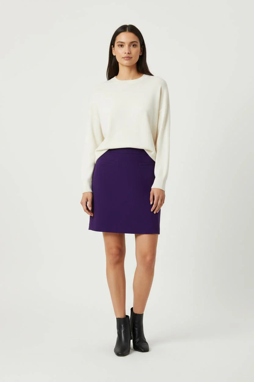 Jupe Droite Violette - Taille S/36