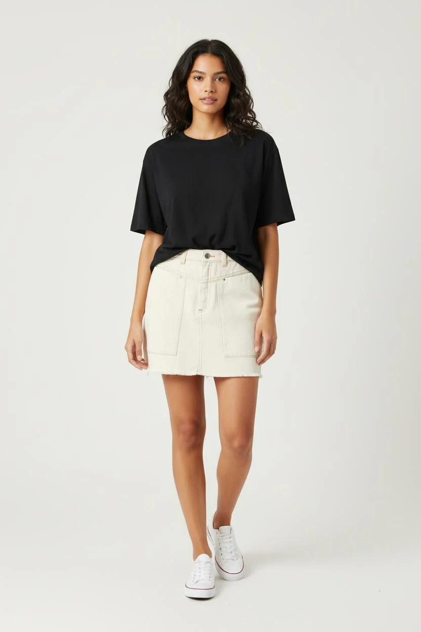 Jupe En Jean Beige - Taille S/36