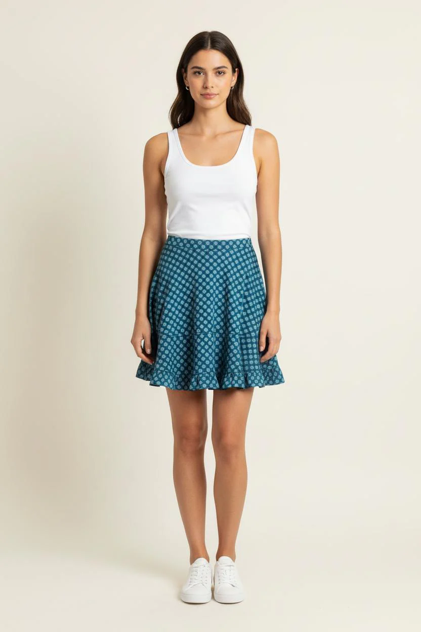 Jupe Évasée Bleue - Taille S/36