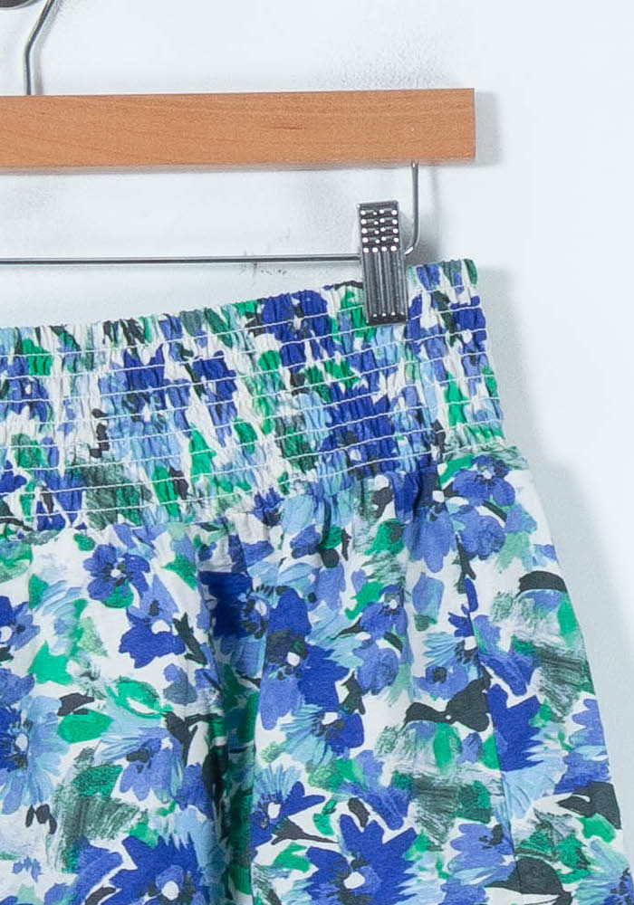 Jupe Fleurie Bleue et Verte - Taille L/40 - Image 3