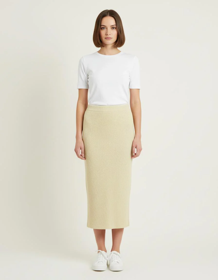 Jupe Longue Beige - Taille S/36