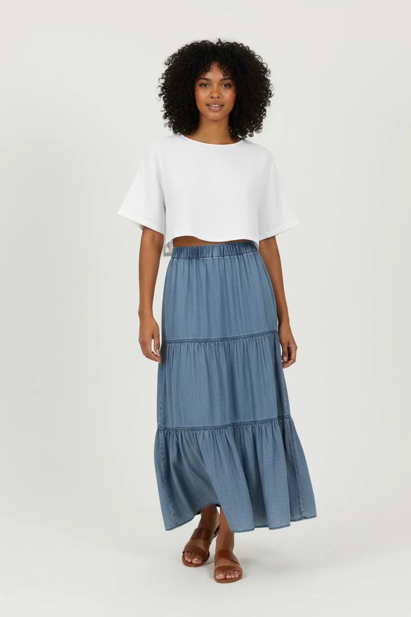 Jupe Longue Bleue - Taille S/36