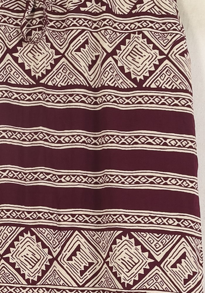 Jupe Longue Bordeaux et Beige - Taille M/38 - Image 3