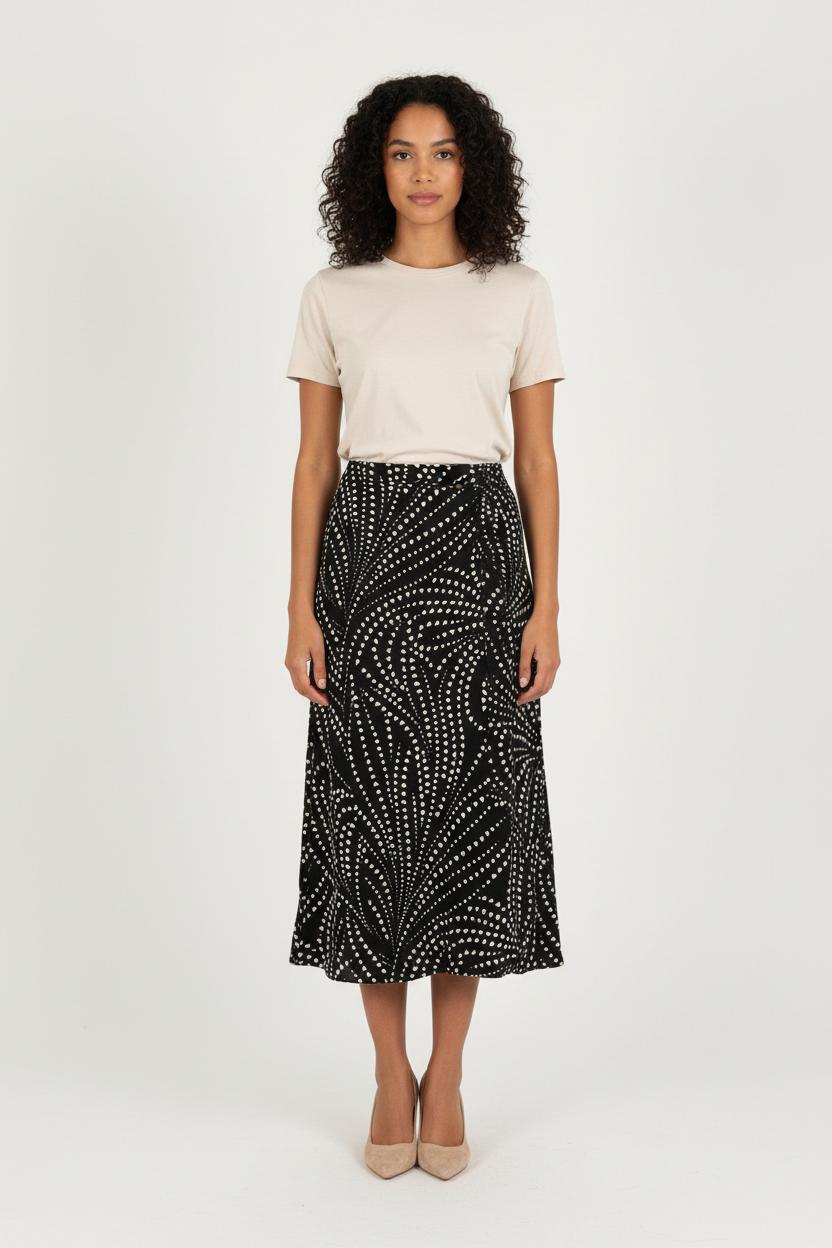 Jupe Longue Noire et Blanche - Taille XS/34