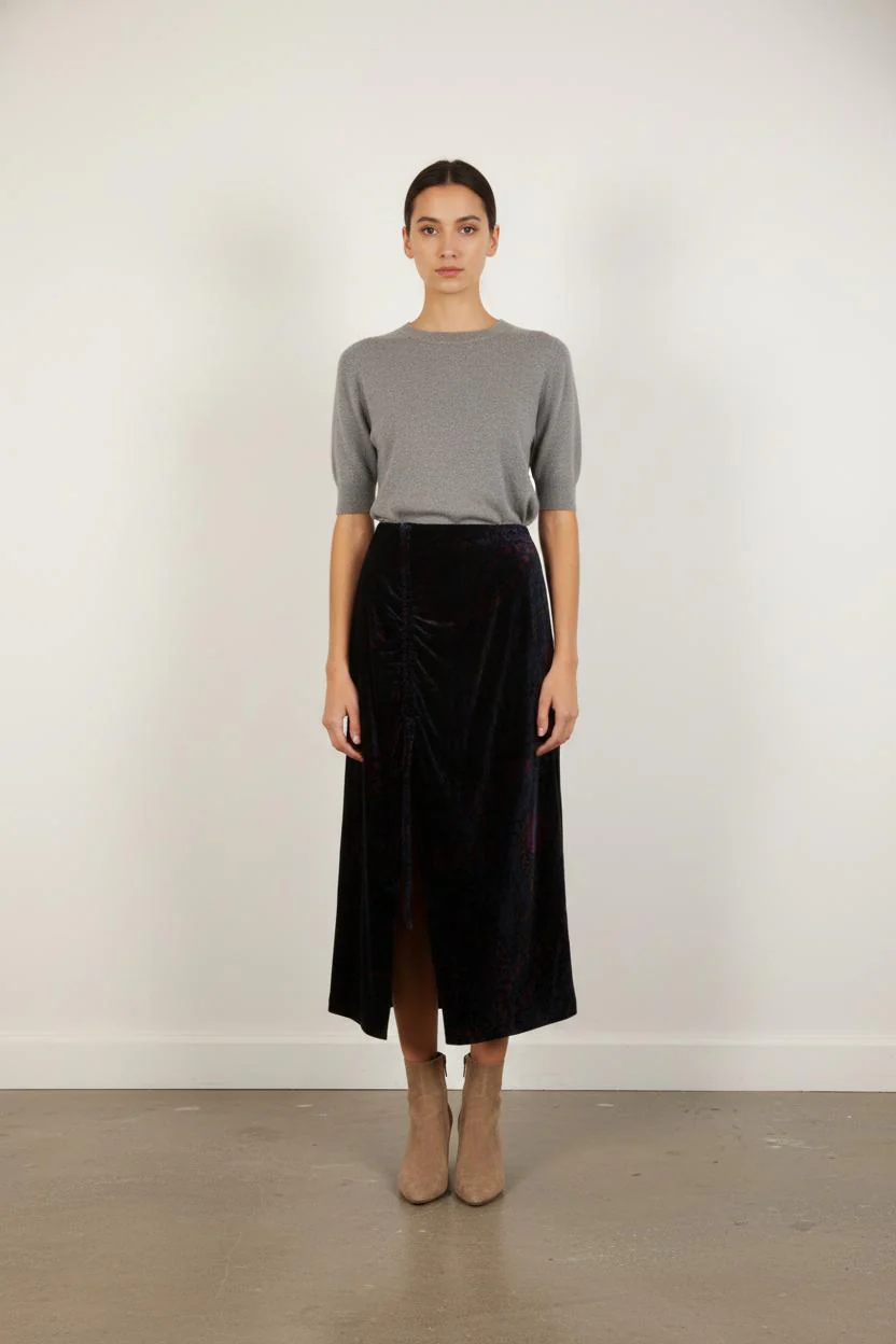 Jupe Longue Noire et Rouge - Taille S/36