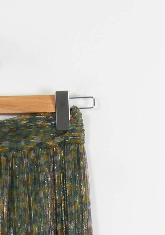 Jupe Longue Plissée Verte et Rouge - Taille S/36 - Image 3