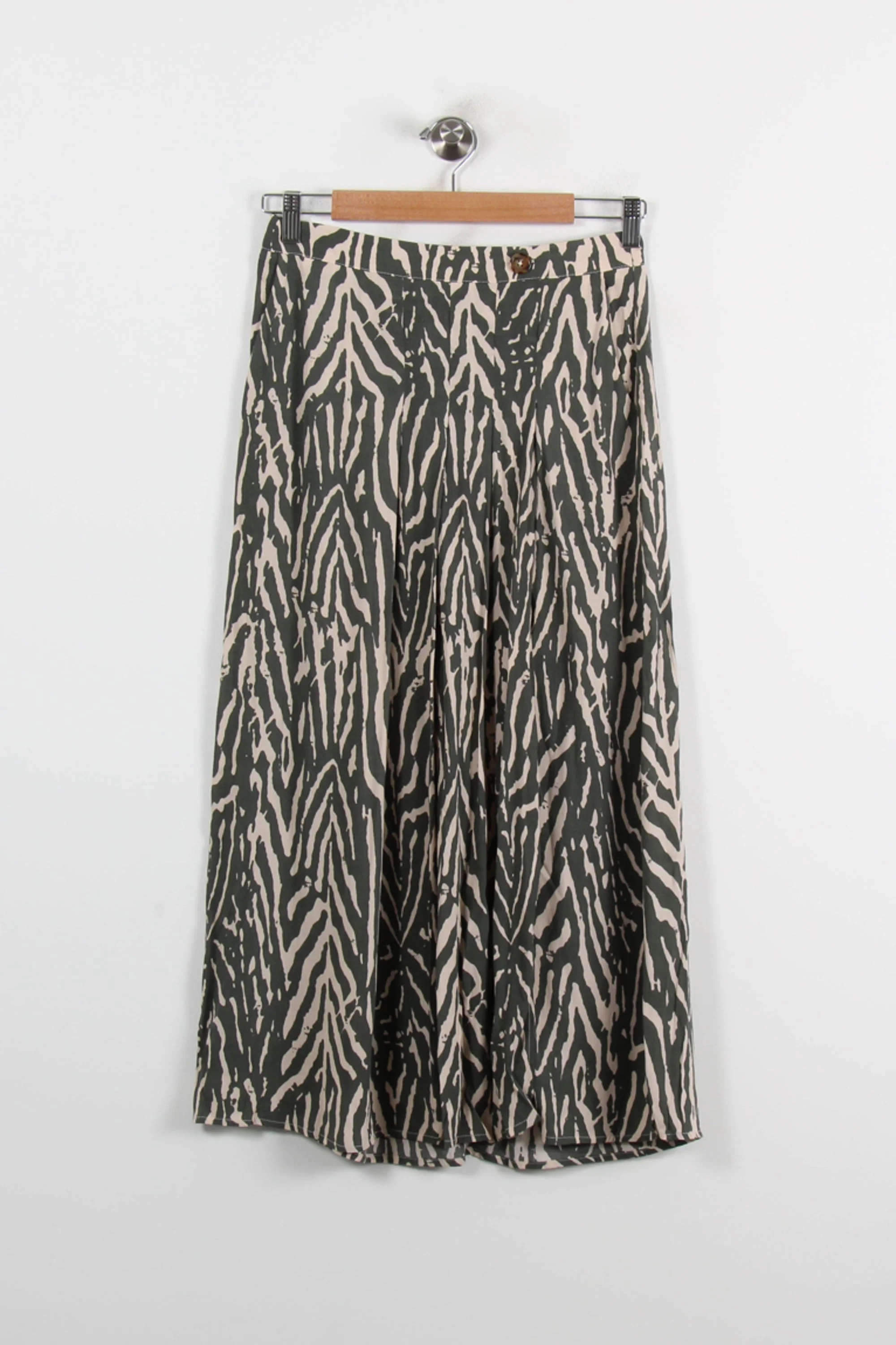 Jupe Longue Verte et Beige - Taille S/36 - Image 2