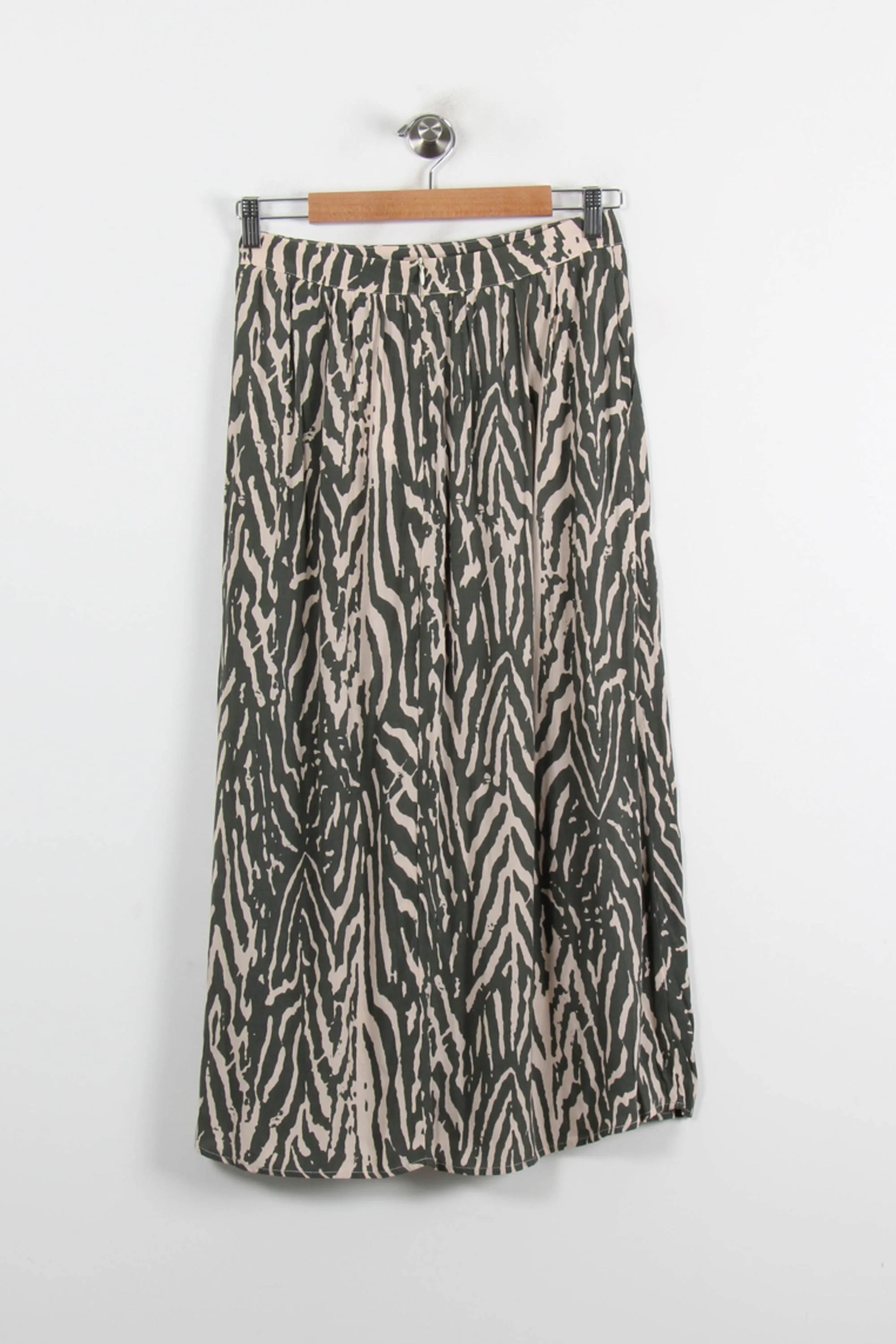 Jupe Longue Verte et Beige - Taille S/36 - Image 4