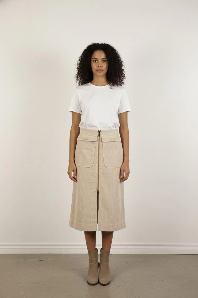Jupe Midi Beige - Taille S/36