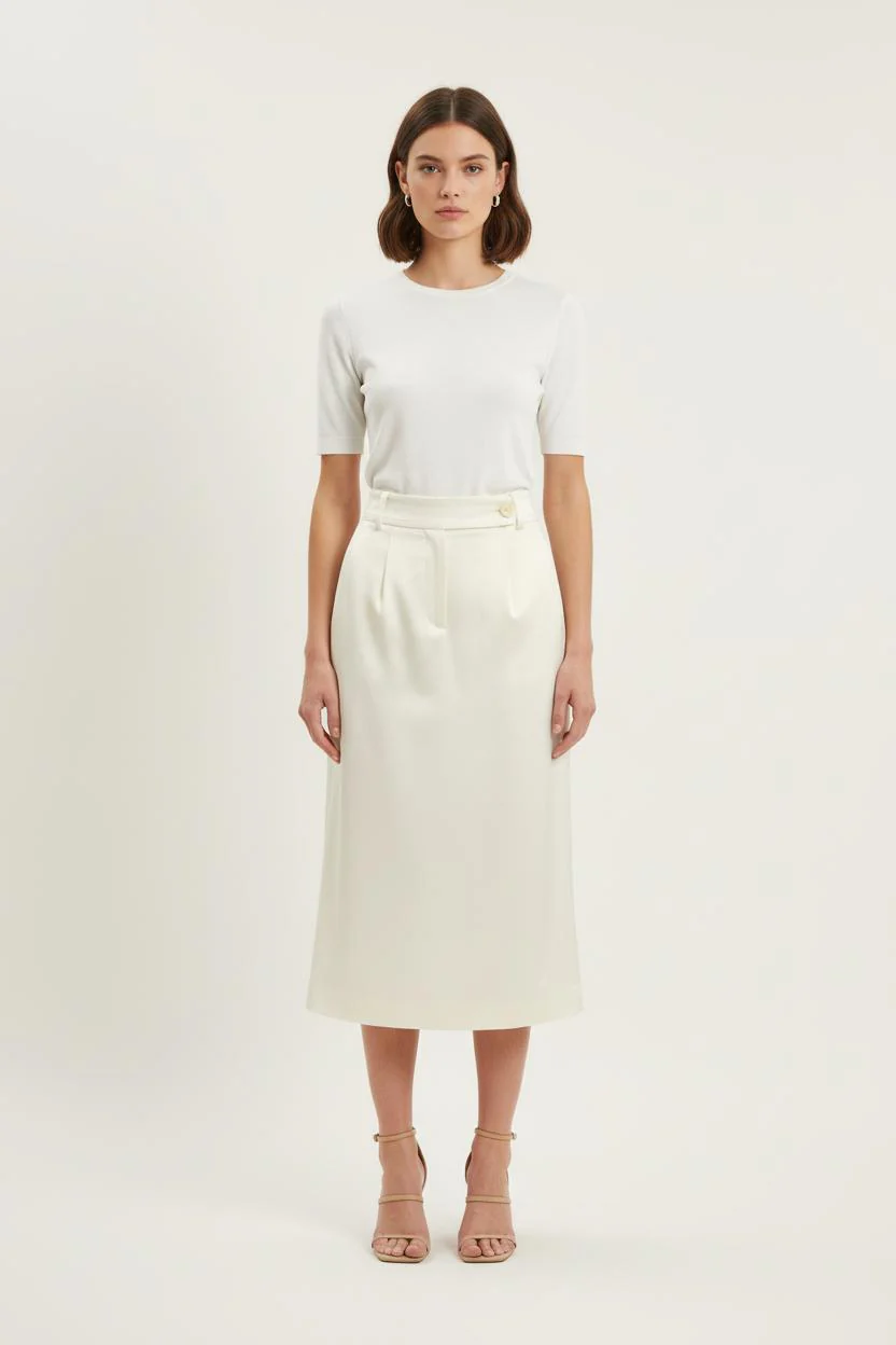 Jupe Midi Blanche - Taille S/36
