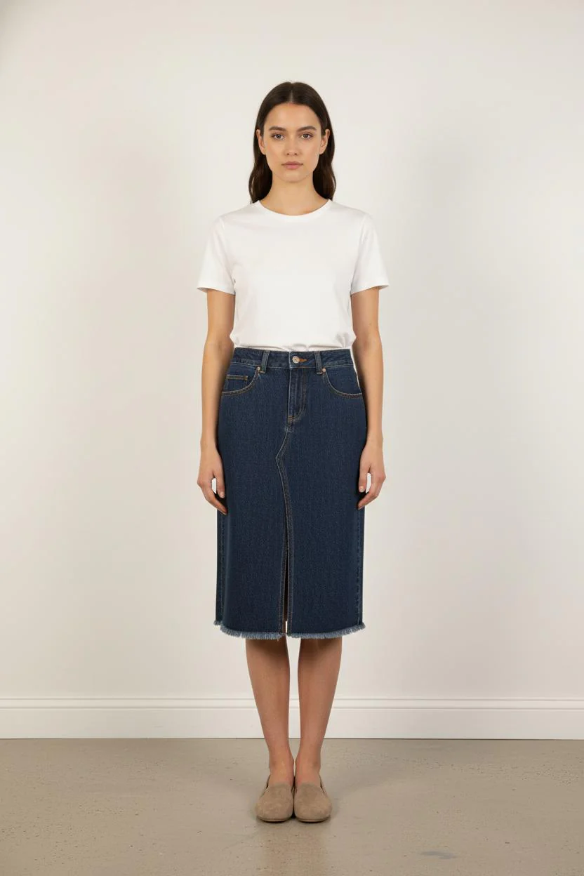 Jupe Midi Bleue - Taille S/36