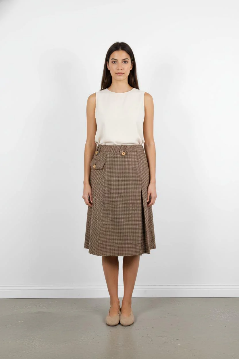 Jupe Midi Marron - Taille M/38