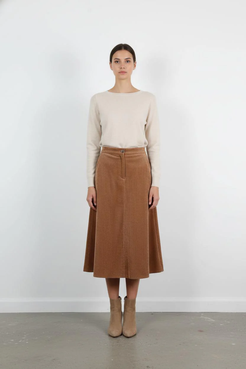Jupe Midi Marron - Taille S/36
