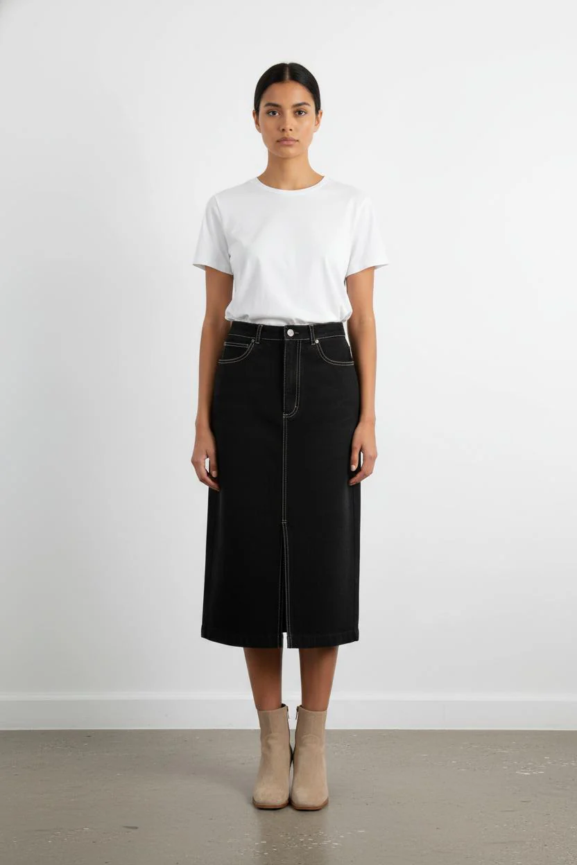 Jupe Midi Noire - Taille S/36