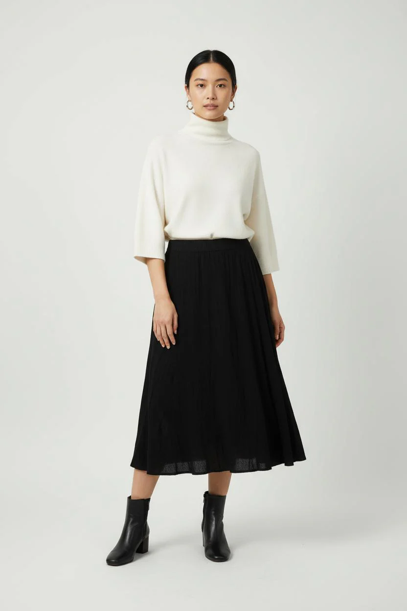 Jupe Midi Noire - Taille XL/42
