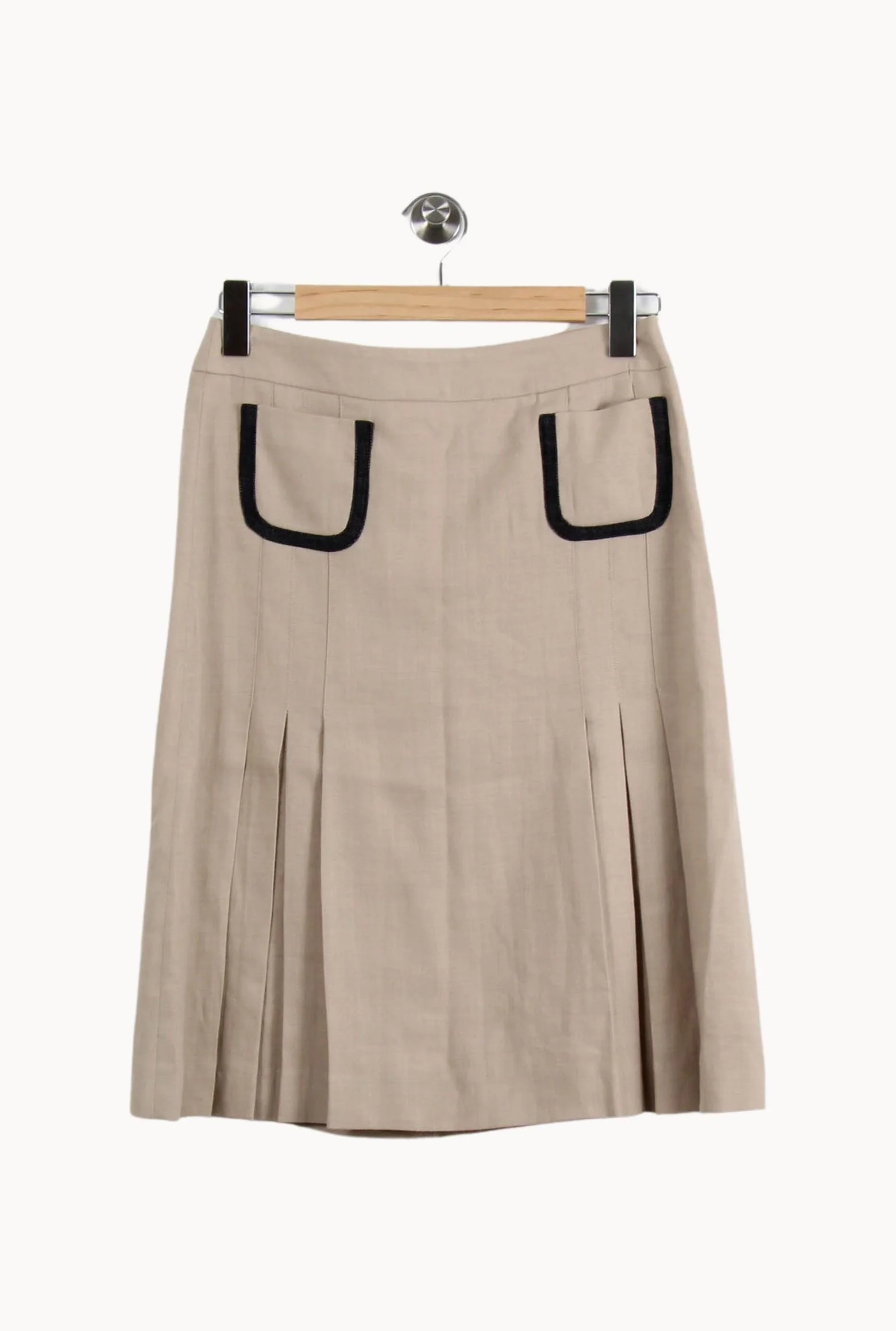 Jupe Plissée Beige et Noire - Taille M/38 - Image 2