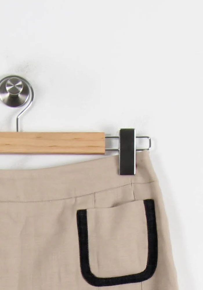 Jupe Plissée Beige et Noire - Taille M/38 - Image 3