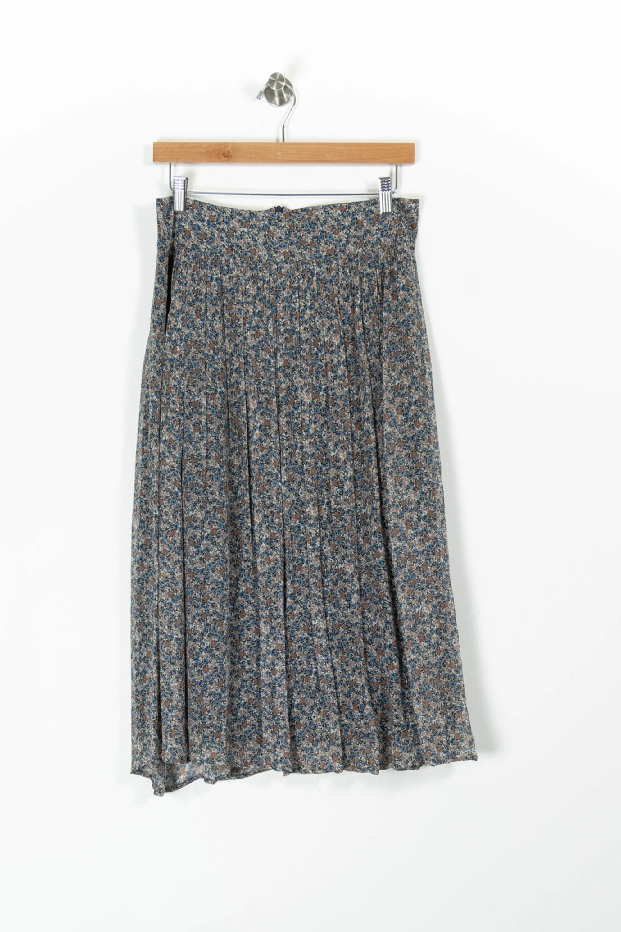 Jupe Plissée Bleue et Marron - Taille M/38 - Image 2