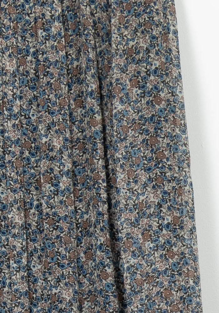 Jupe Plissée Bleue et Marron - Taille M/38 - Image 3