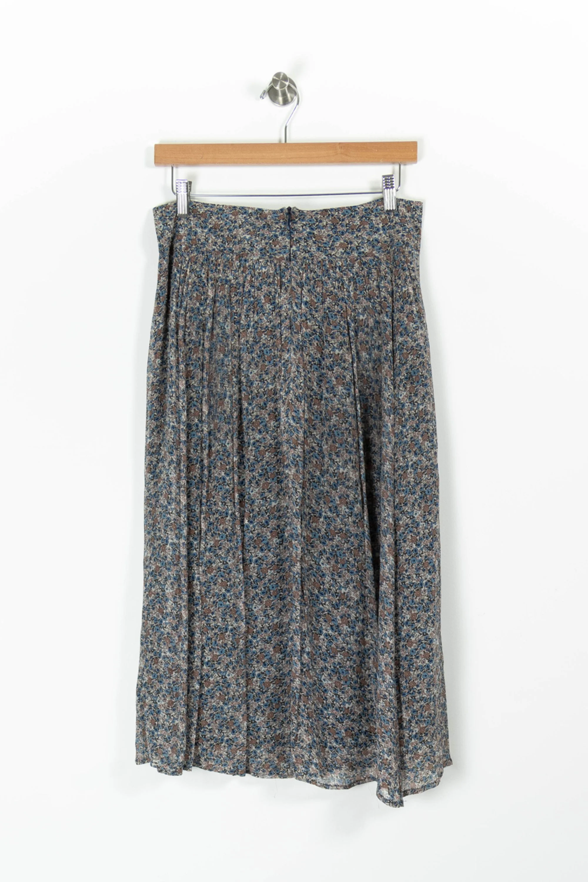 Jupe Plissée Bleue et Marron - Taille M/38 - Image 4