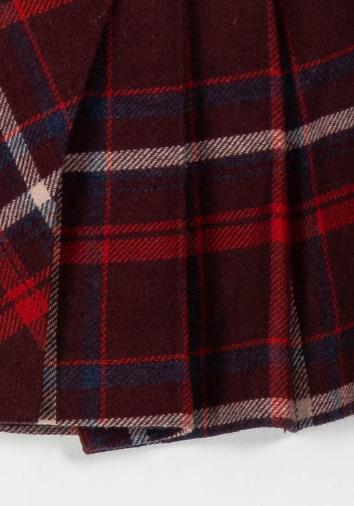 Jupe Plissée Bordeaux et Rouge - Taille S/36 - Image 3