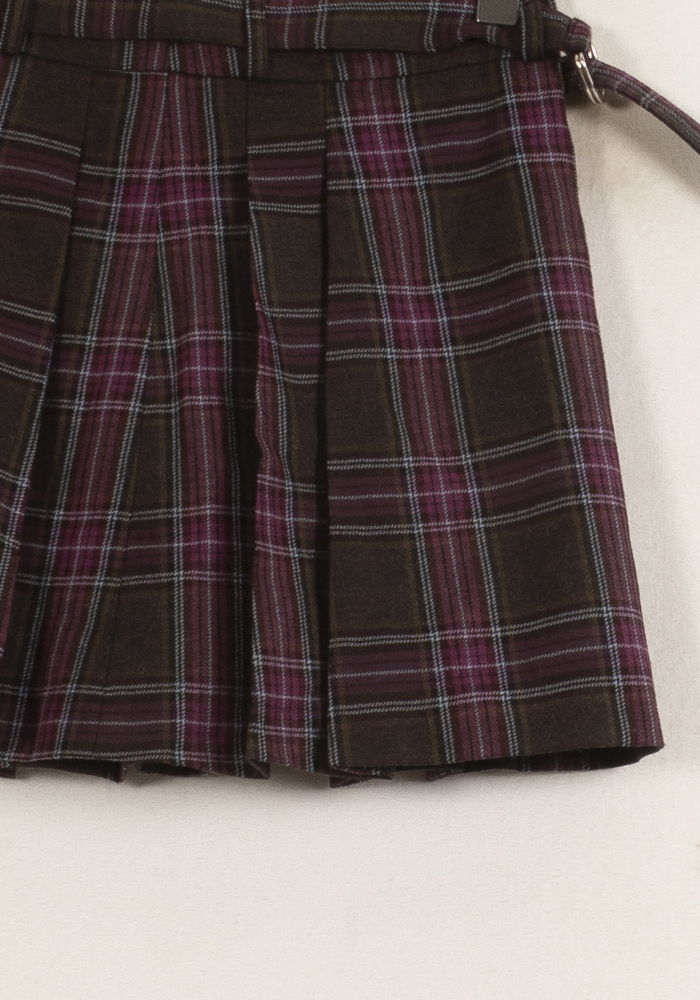 Jupe Plissée Marron et Violette - Taille S/36 - Image 3