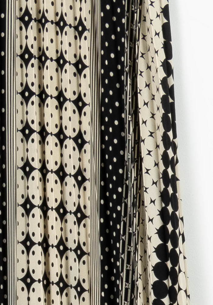 Jupe Plissée Noire et Beige - Taille S/36 - Image 3