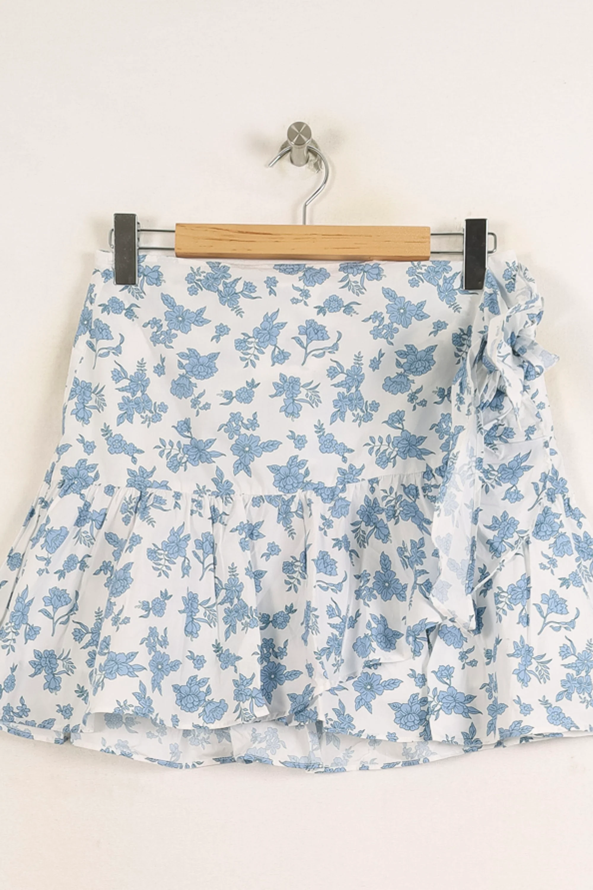 Jupe Portefeuille Blanche et Bleue - Taille L/40 - Image 2