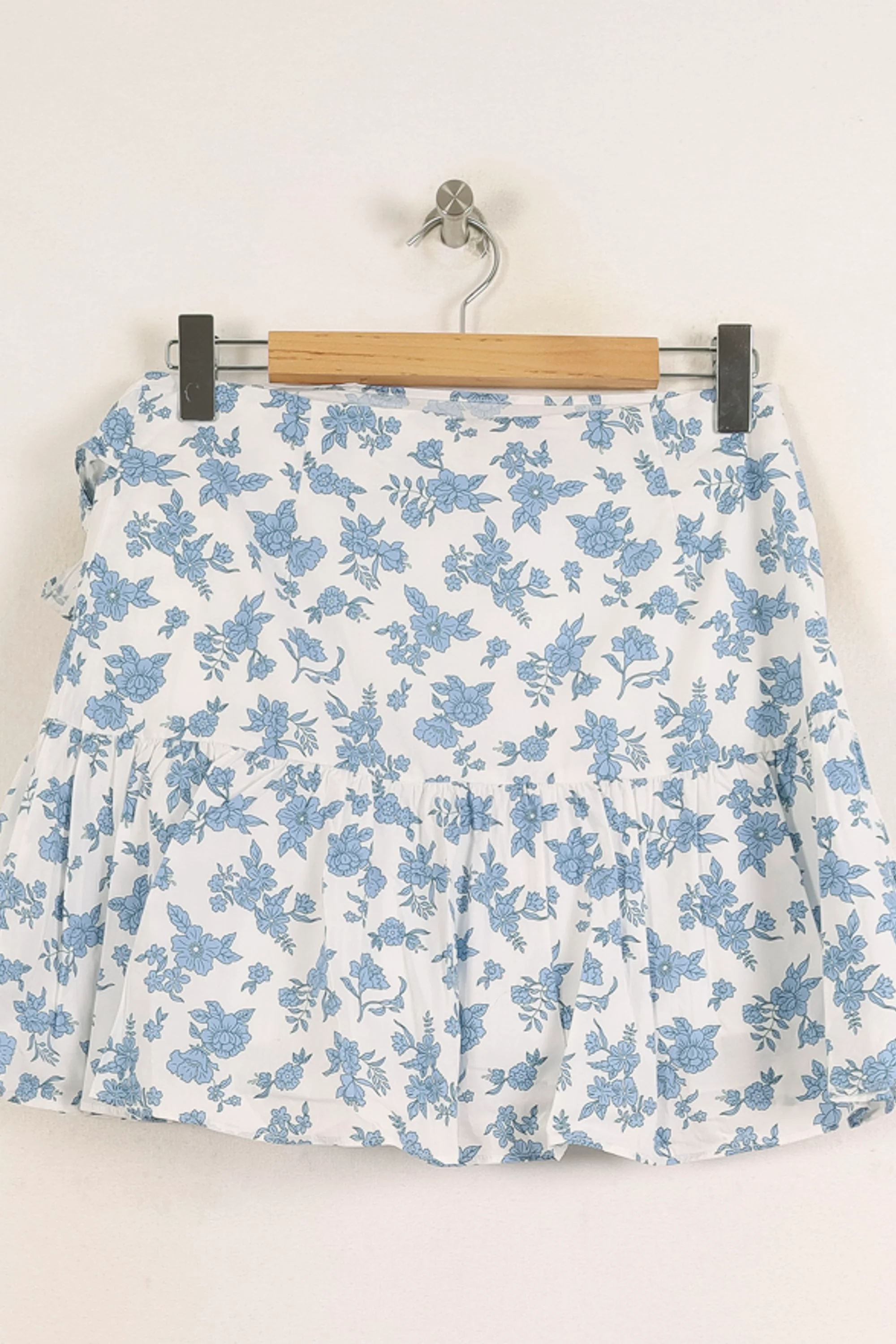 Jupe Portefeuille Blanche et Bleue - Taille L/40 - Image 4