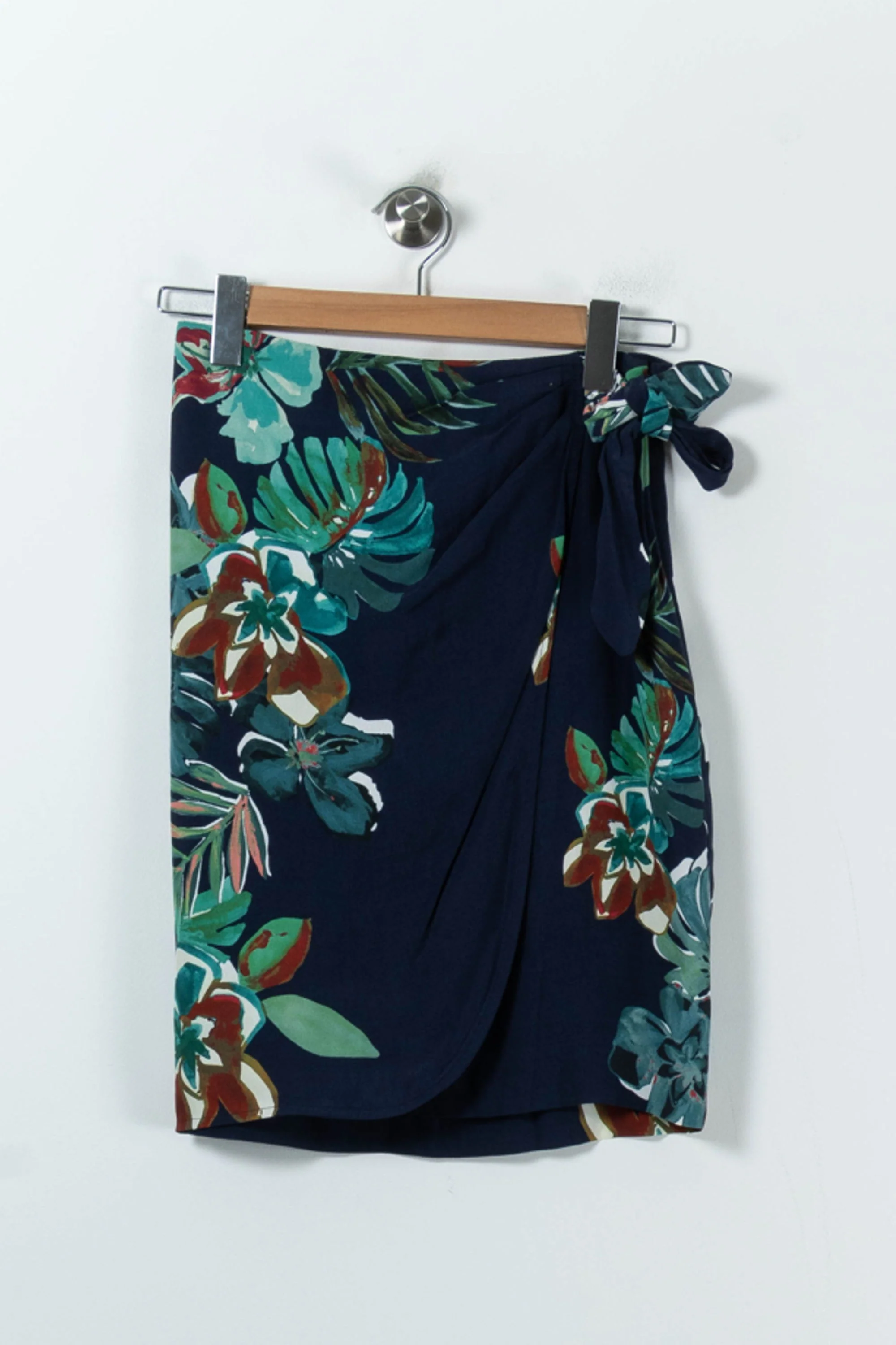 Jupe Portefeuille Bleu et Vert - Taille L/40 - Image 2